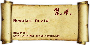 Novotni Arvid névjegykártya